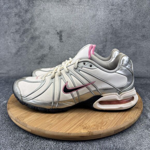 Nike Air Max Moto+ 7 Shoes Womens Size 10 White Pink Silver Athletic Running - Picture 3 of 10